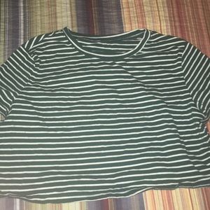 Green and white crop top